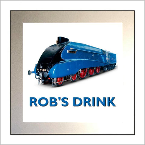 Personalised LNER No. 4468 "MALLARD" Steam Locomotive Glass Drinks Coaster