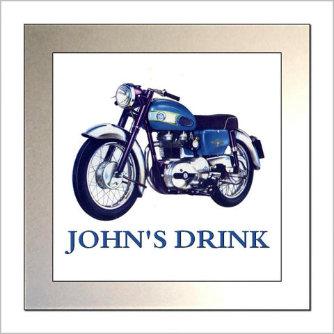 Personalised Classic Motorcycle Glass Drinks Coaster for AJS SAPPHIRE 250 MODEL 14S Enthusiasts