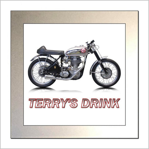 Personalised Classic Motorcycle Glass Drinks Coaster for BSA GOLDSTAR Enthusiasts