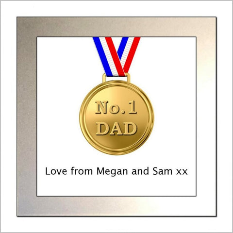 Personalised No.1 DAD Glass Drinks Coaster