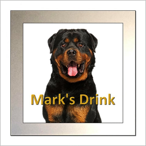 Personalised ROTTWEILER Glass Drinks Coaster