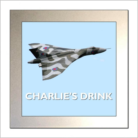 Personalised AVRO VULCAN Bomber Aircraft Glass Drinks Coaster