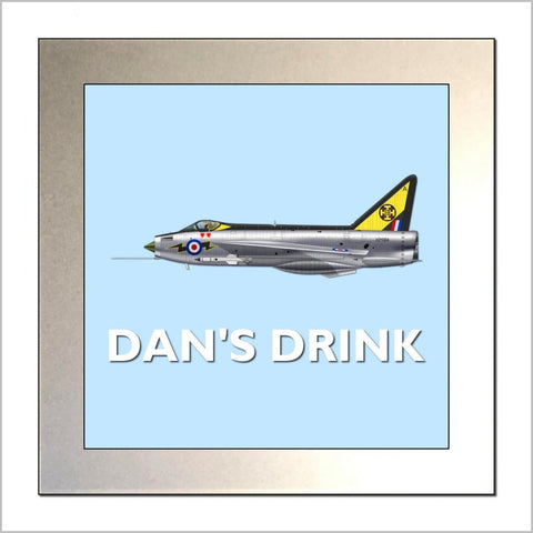 Personalised ENGLISH ELECTRIC LIGHTNING Jet Fighter Aircraft Glass Drinks Coaster