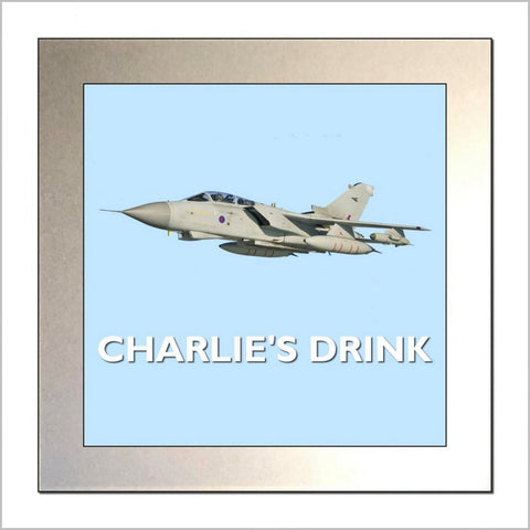Personalised RAF TORNADO GR4 Combat Aircraft Glass Drinks Coaster