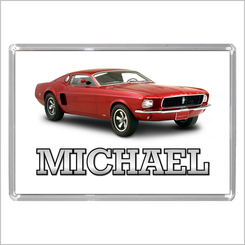 Personalised American Muscle Car Jumbo Acrylic Fridge Magnet for FORD MUSTANG MACH 1 Enthusiasts