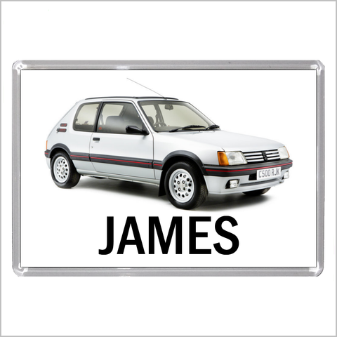 Personalised Classic Car Jumbo Acrylic Fridge Magnet for PEUGEOT 205 1.9 GTI Enthusiasts