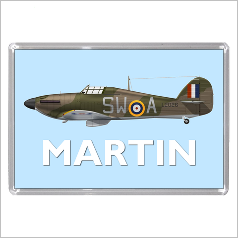 Personalised HAWKER HURRICANE World War Two Fighter Aircraft Jumbo Acrylic Fridge Magnet