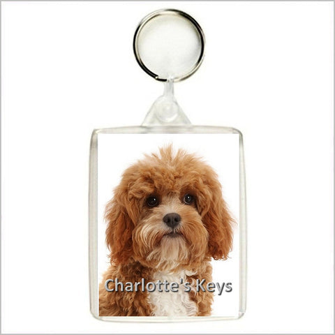 Personalised CAVAPOO DOG Keyring / Bag Tag