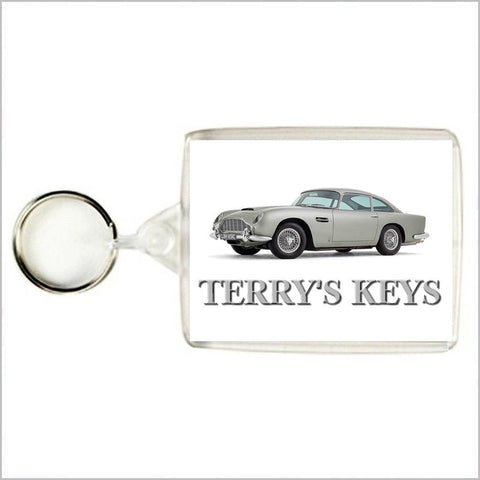 Personalised Classic Car Keyring / Bag Tag for ASTON MARTIN DB5 Enthusiasts