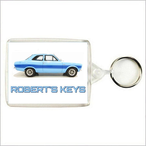 Personalised Classic Car Keyring / Bag Tag for FORD ESCORT MARK 1 RS2000 Enthusiasts