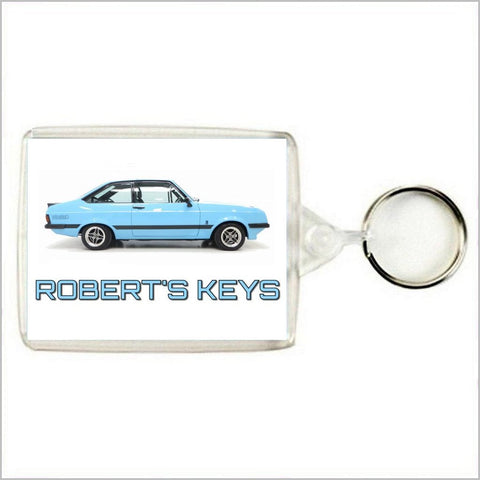Personalised Classic Car Keyring / Bag Tag for FORD ESCORT MARK 2 RS2000 Enthusiasts