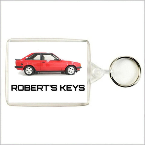 Personalised Classic Car Keyring / Bag Tag for FORD ESCORT MARK 3 XR3i Enthusiasts