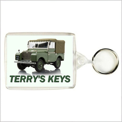 Personalised Classic Vehicle Car Keyring / Bag Tag for LAND ROVER MARK 1 Enthusiasts