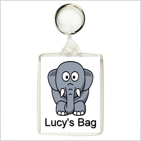 Personalised CUTE ELEPHANT Keyring / Bag Tag