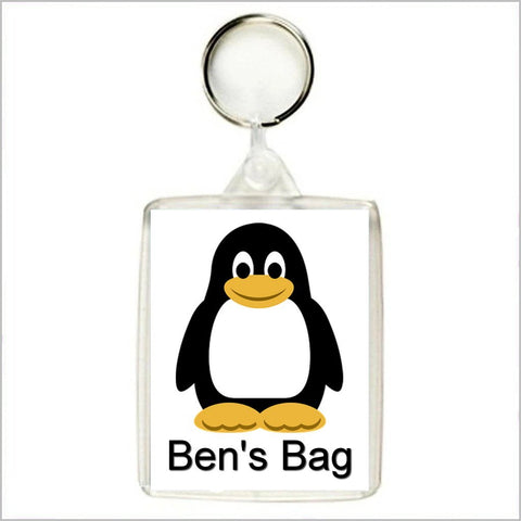Personalised CUTE PENGUIN Keyring / Bag Tag