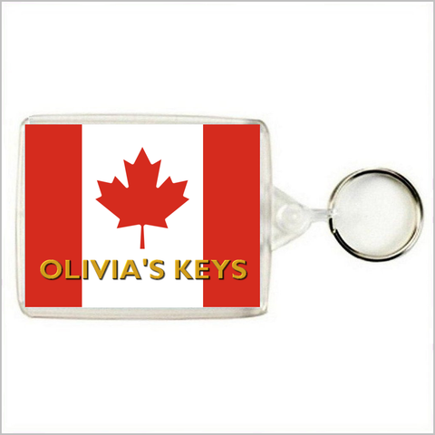 Personalised CANADA / THE MAPLE LEAF / CANADIAN FLAG Keyring / Bag Tag