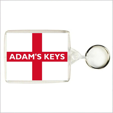 Personalised ENGLAND / ST GEORGE'S CROSS / ENGLISH FLAG Keyring / Bag Tag