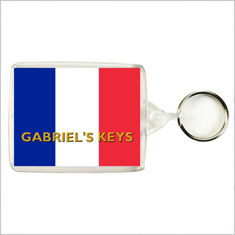 Personalised FRANCE / DRAPEAU FRANÇAIS / FRENCH FLAG Keyring / Bag Tag