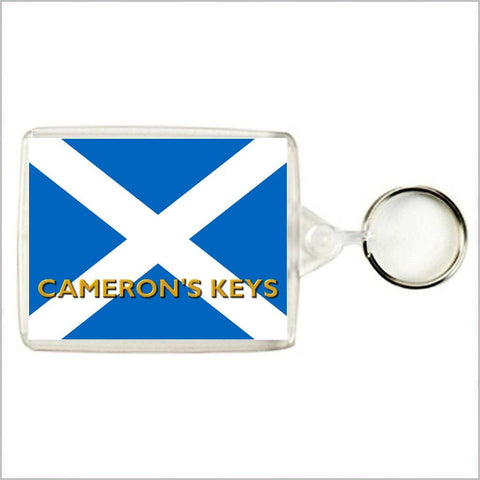 Personalised SCOTTISH FLAG/ST ANDREW'S CROSS/SALTIRE/SCOTLAND Keyring / Bag Tag