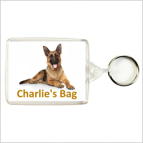 Personalised GERMAN SHEPHERD DOG Keyring / Bag Tag
