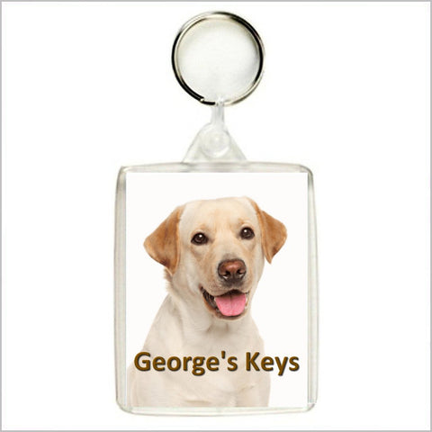 Personalised GOLDEN LABRADOR DOG Keyring / Bag Tag