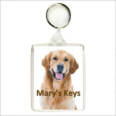 Personalised GOLDEN RETRIEVER DOG Keyring / Bag Tag