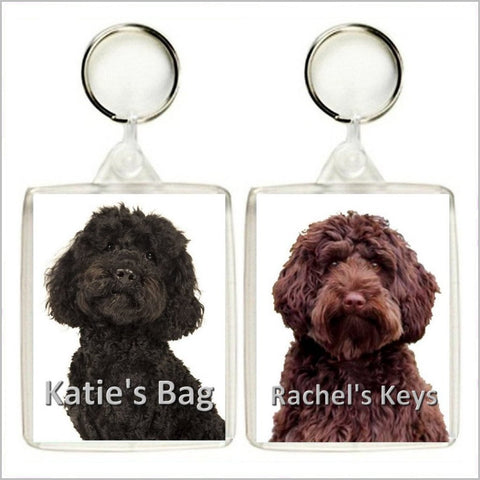 Personalised LABRADOODLE DOG Keyring / Bag Tag - TWO DESIGNS AVAILABLE