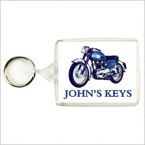 Personalised Classic Motorcycle Keyring / Bag Tag for AJS SAPPHIRE 250 MODEL 14S Enthusiasts