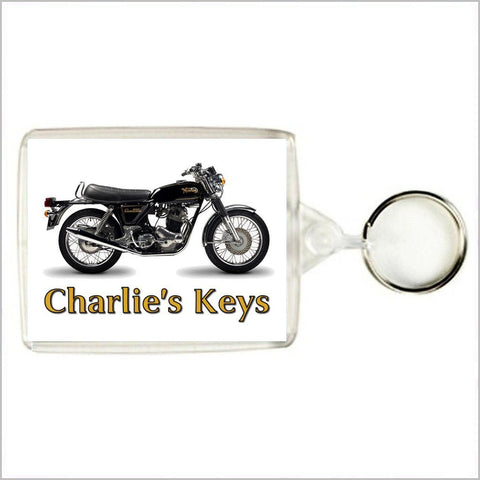 Personalised Classic Motorcycle Keyring / Bag Tag for NORTON COMMANDO Enthusiasts