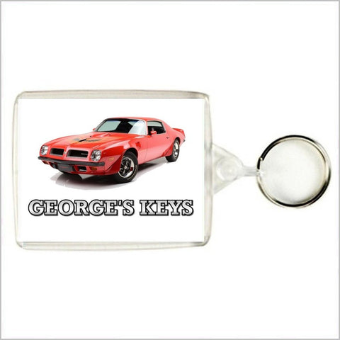 Personalised American Muscle Car Keyring / Bag Tag for PONTIAC FIREBIRD Enthusiasts