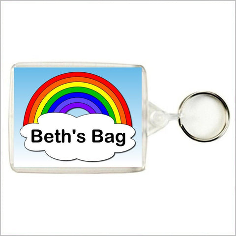Personalised RAINBOW Keyring / Bag Tag