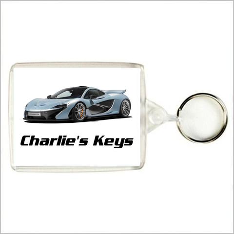 Personalised Supercar Keyring / Bag Tag for McLAREN P1 Enthusiasts