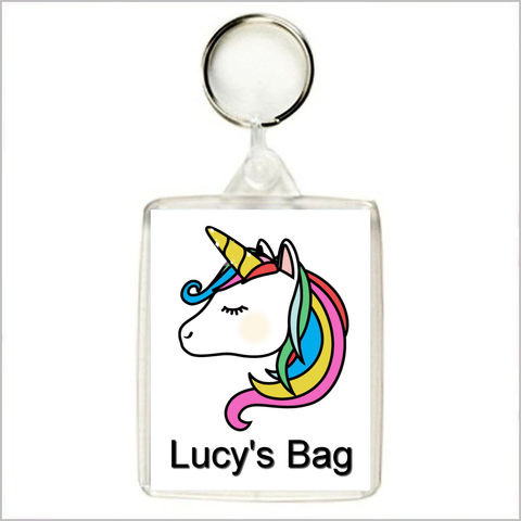 Personalised UNICORN Keyring / Bag Tag