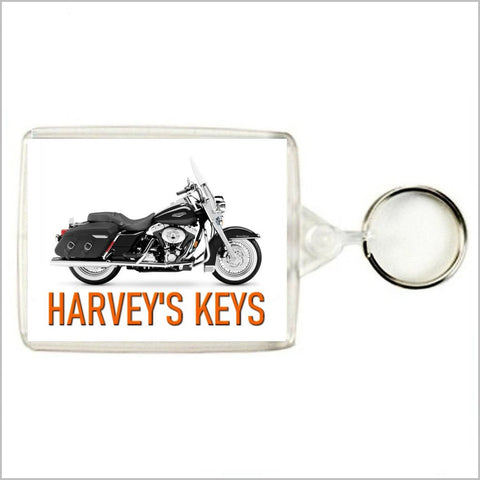 Personalised Classic Motorcycle Keyring / Bag Tag for HARLEY DAVIDSON ROAD KING Enthusiasts