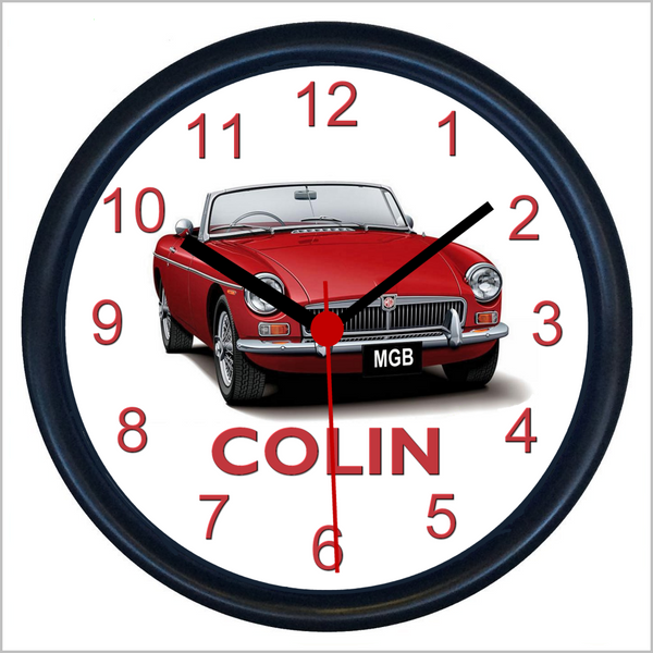 Personalised Classic Car Wall Clock for MGB ROADSTER Enthusiasts