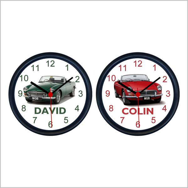 Personalised Classic Car Wall Clock for MGB ROADSTER Enthusiasts