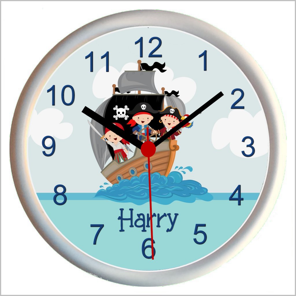 Personalised JOLLY PIRATE SHIP Wall Clock