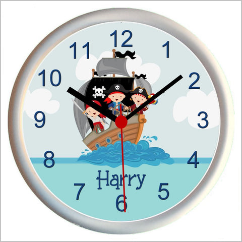 Personalised JOLLY PIRATE SHIP Wall Clock