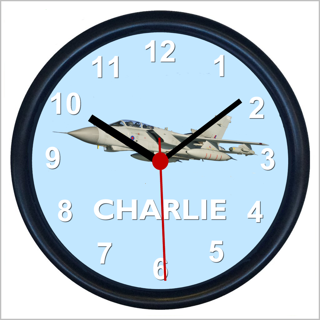 Personalised RAF TORNADO GR4 Combat Aircraft Wall Clock