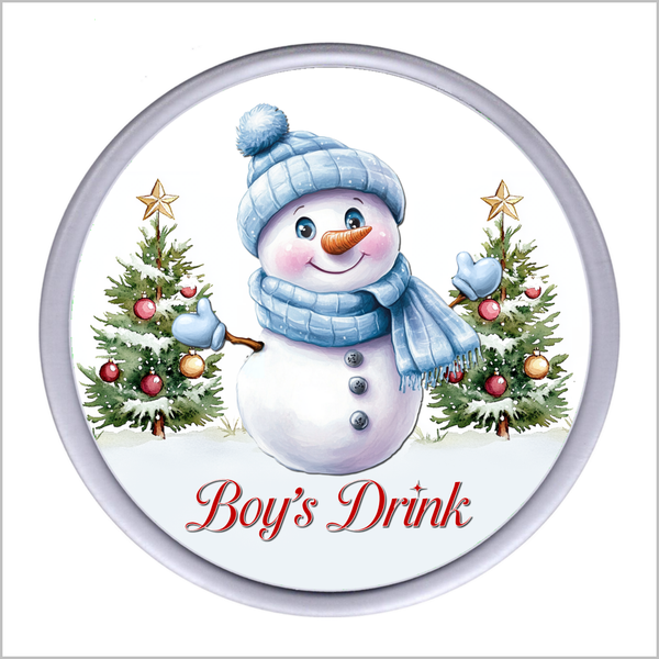 Personalised FESTIVE SNOWMAN CHRISTMAS Acrylic Drinks Coasters (FOUR DESIGNS Available)