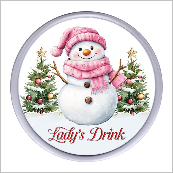 Personalised FESTIVE SNOWMAN CHRISTMAS Acrylic Drinks Coasters (FOUR DESIGNS Available)