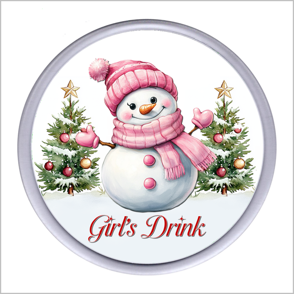 Personalised FESTIVE SNOWMAN CHRISTMAS Acrylic Drinks Coasters (FOUR DESIGNS Available)