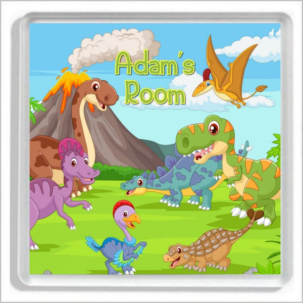 Personalised DINOSAURS Children's Bedroom Door Plaque