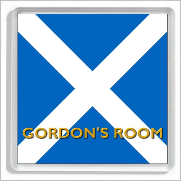 Personalised SCOTTISH FLAG / ST ANDREW'S CROSS / SALTIRE Bedroom Door Plaque