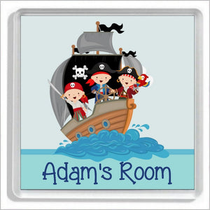 Personalised JOLLY PIRATE SHIP Bedroom Door Plaque