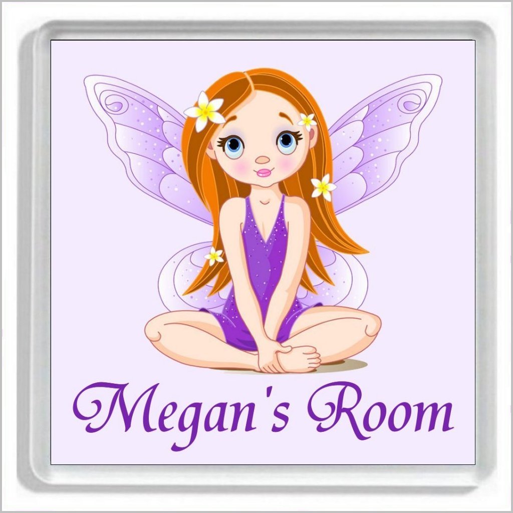 Personalised LILAC FAIRY Girls Bedroom Door Plaque