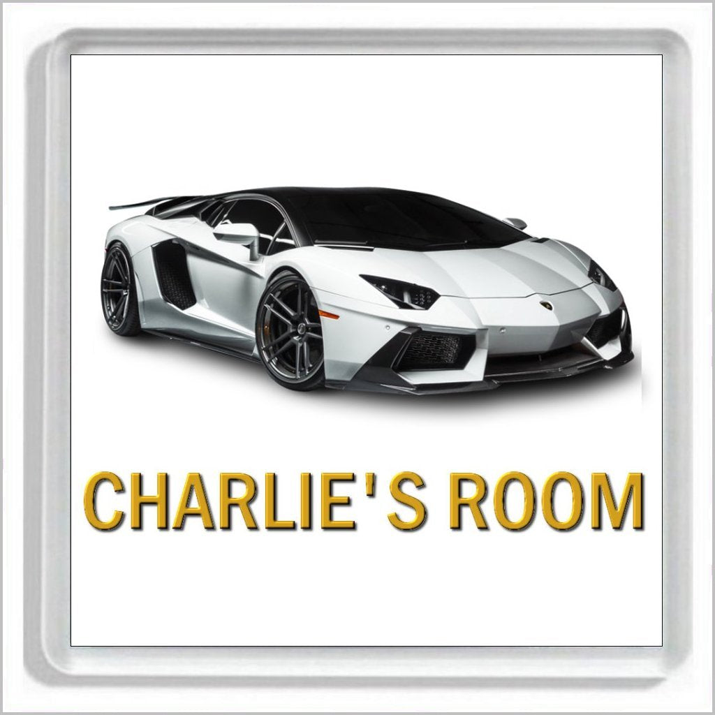 Personalised Supercar Bedroom Door Plaque for LAMBORGHINI AVENTADOR Enthusiasts