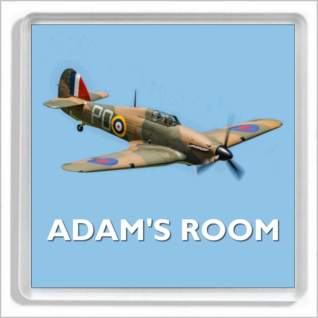 Personalised HAWKER HURRICANE Bedroom Door Plaque