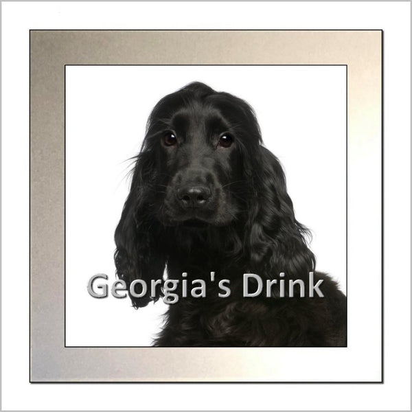 Personalised COCKER SPANIEL DOG Glass Drinks Coaster - TWO DESIGNS AVAILABLE