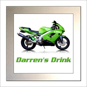 Personalised Classic Motorcycle Glass Drinks Coaster for KAWASAKI NINJA Enthusiasts